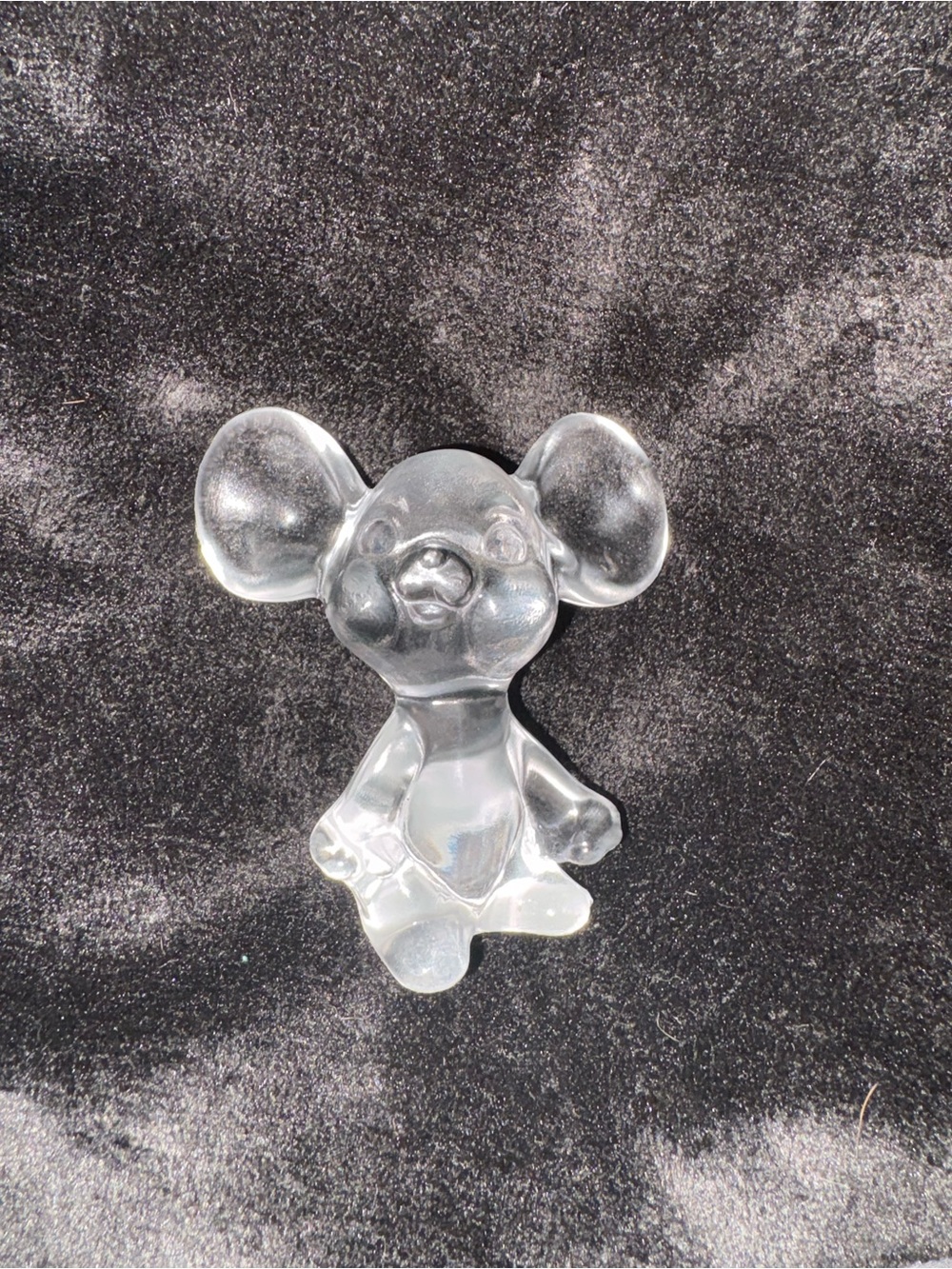 Fenton Clear Glass Mouse Figurine – Pristine Condition (Manganese Glow)